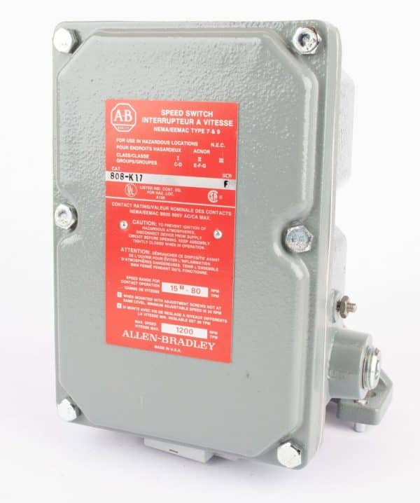 Allen-Bradley 808-K17 Speed Switch for Hazardous Locations, 600VAC, 5Amp