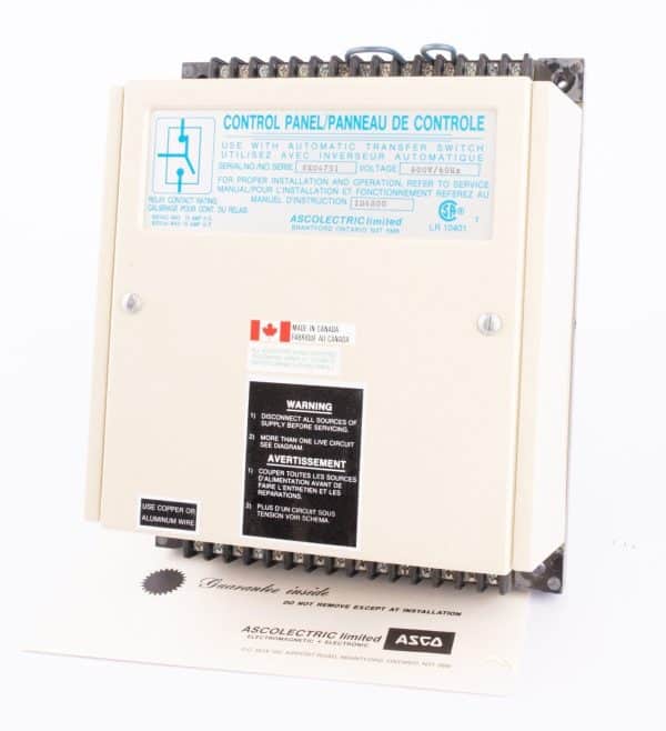 Asco JS299-300-8P Automatic Transfer Switch Control Panel, 600VAC, 10Amp