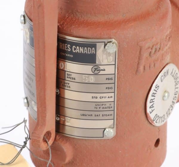 Teledyne Farris 1855-0L Air Pressure Safety Relief Valve, 50PSI 199SCFM 3/4" NPT