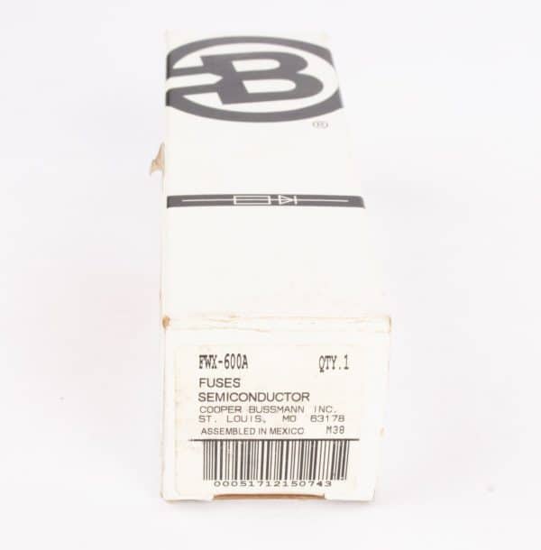 Eaton Bussmann FWX-600A Fast Acting Semiconductor Fuse, 250VAC/DC, 600Amp
