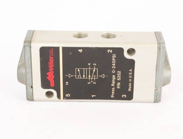 Miller Fluid Power 5252 Pneumatic 5/2 Way Directional Control Valve, 0-240 PSI