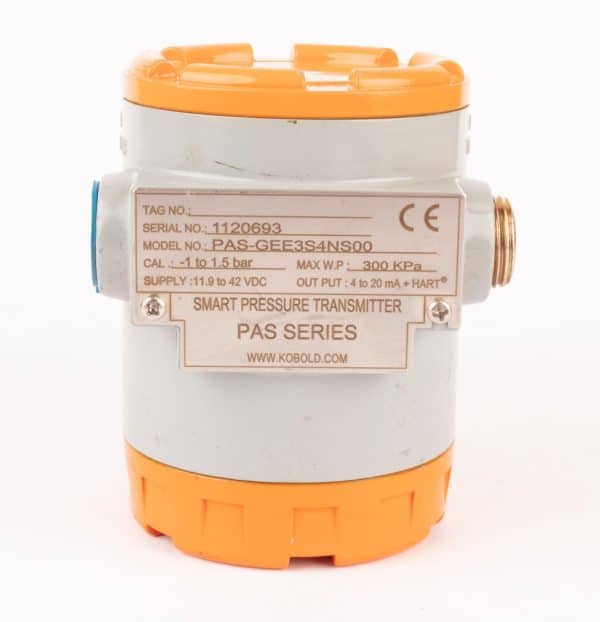 KOBOLD PAS-GEE3S4NS00 Smart Pressure Transmitter, -1 to 1.5 Bar, 4-20mA HART