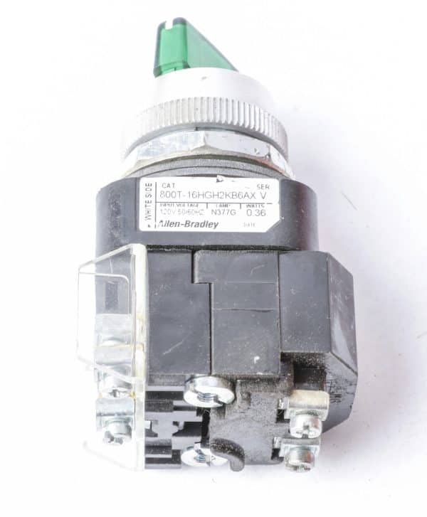 Allen-Bradley 800T-16HGH2KB6AX Illuminated Selector Switch, Green