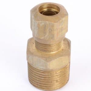 Brass Fairview Straight Poly Tube Fitting, 1/2" Tube OD x 3/8" Male NPT