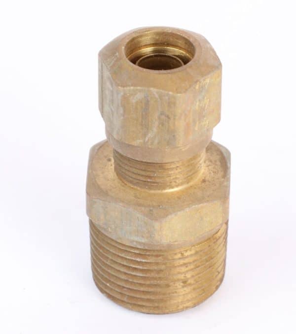Brass Fairview Straight Poly Tube Fitting, 1/2" Tube OD x 3/8" Male NPT