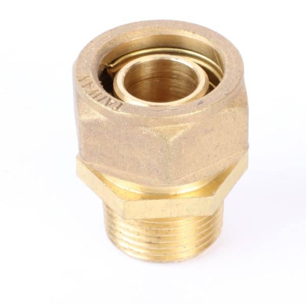 Brass Generic Straight Poly Tube Fitting, 1" Tube OD x 3/4" Male NPT