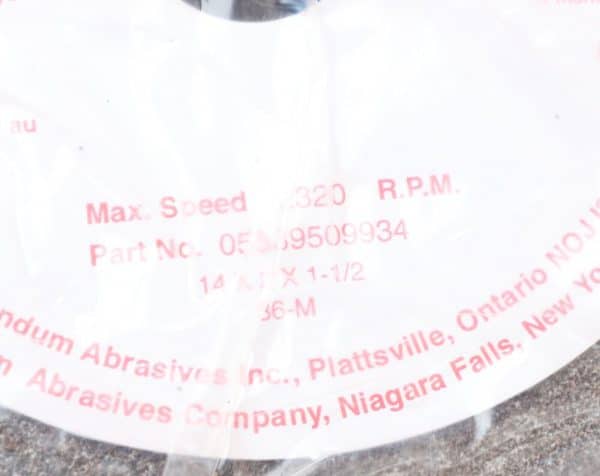 Carborundum 05539509934 Aluminum Oxide Pedestal Grinder Wheel 14" x 2" x 1.5"