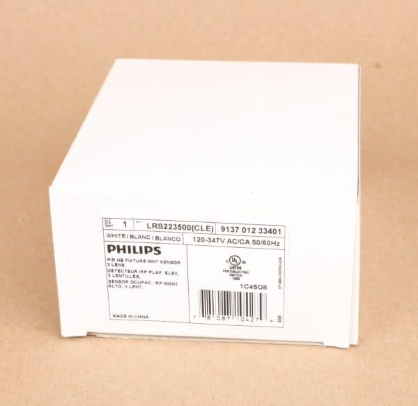 Phillips LRS223500(CLE) PIR Occupancy Sensor, 3 Lens, 120-277VAC, 30s-20Min