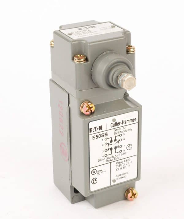Eaton Cutler Hammer E50BS2 Plunger Type Heavy Duty Limit Switch, 4-Pole, 2NO/NC